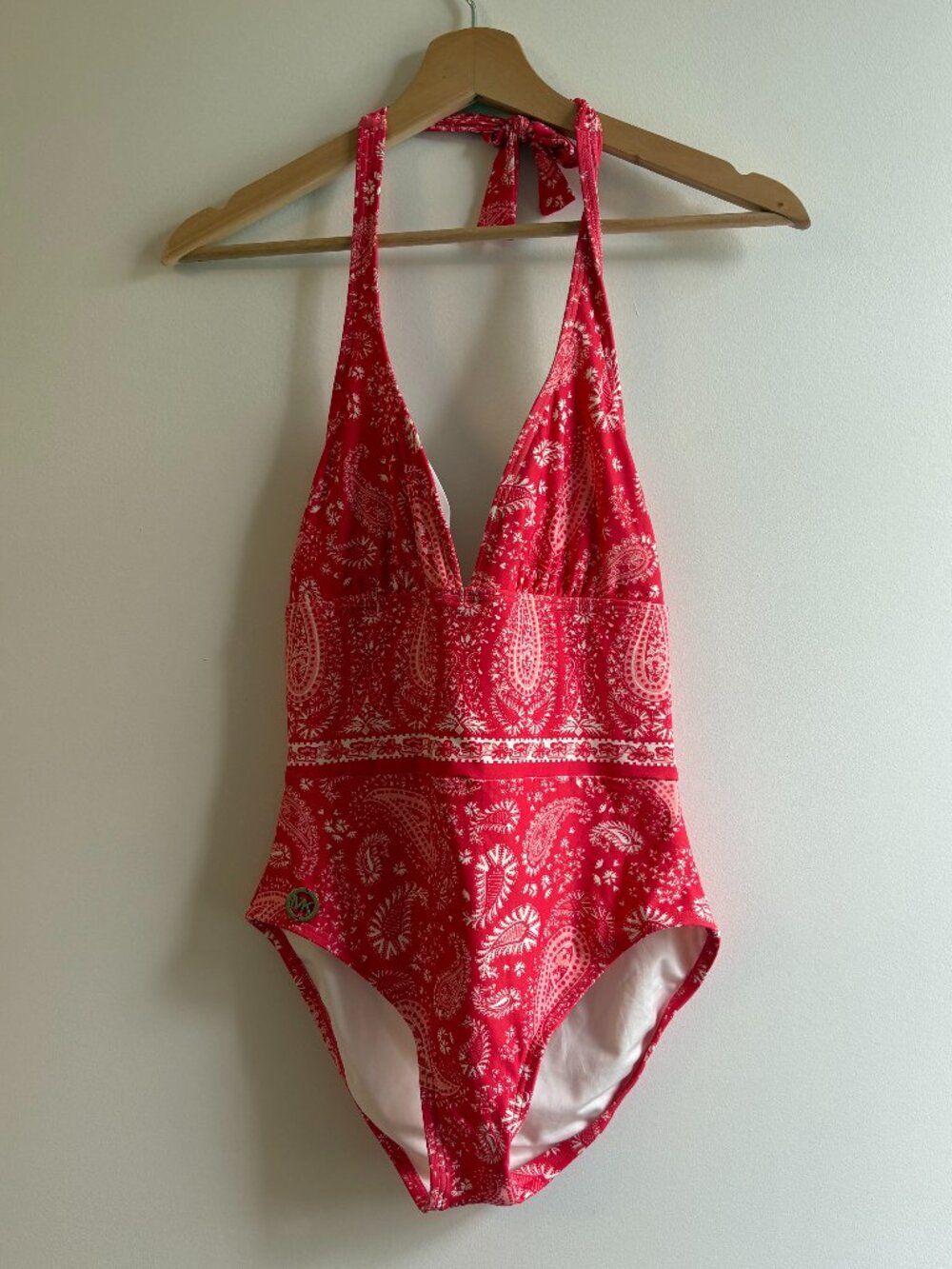 Michael Kors Printed Paisley Halter One Piece Size 10 (Fits Medium)
